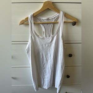 White Lululemon racer back athletic tank